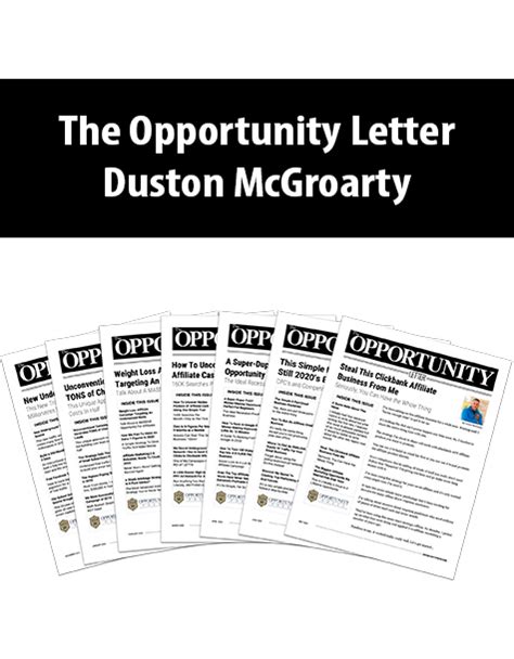 The Opportunity Letter By Duston Mcgroarty Premeum Of Trader