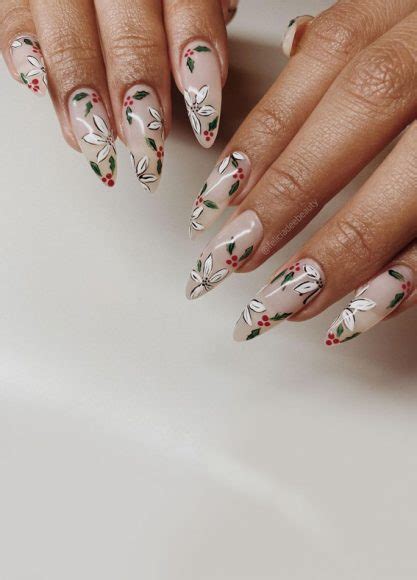 50 Stylish Festive Nail Designs Poinsettia Christmas Nails