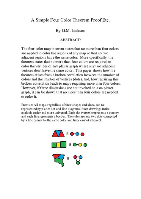 (PDF) A Simple Four Color Theorem Proof Etc