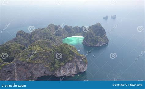 K Aerial Footage Of Maya Bay Beach The Beach In Koh Phi Phi Leh Lee