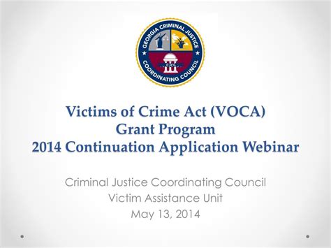 Ppt Victims Of Crime Act Voca Grant Program 2014 Continuation