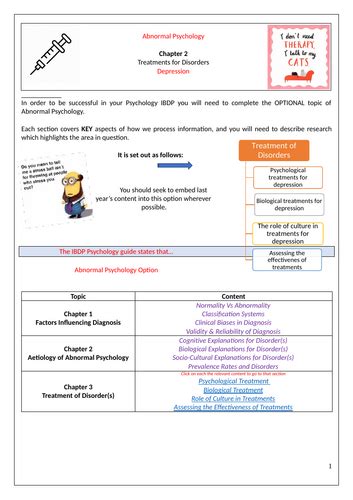 IBDP S/HL - Abnormal Psychology - Treatments for Disorder(s) | Teaching ...