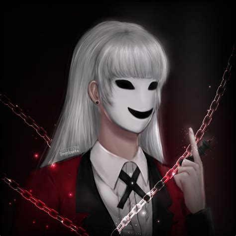 Fanart Digital Semi Realism Ririka Momobami Kakegurui Mask Girl Semi