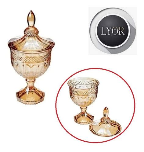 Potiche C Pé De Cristal Brandon Âmbar 24 5cm Lyor Decoração MercadoLivre