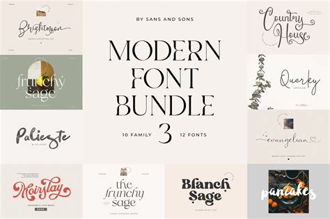 Modern Font Bundle Vol 3 Cricut Schriftart Procreate Etsy