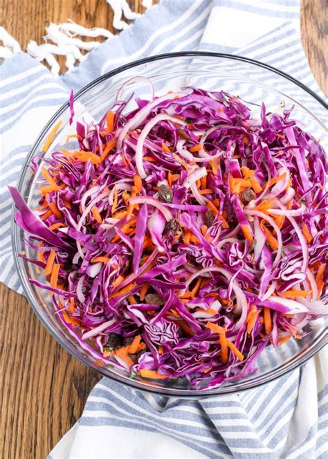 Sweet And Tangy Purple Cabbage Slaw Vegetable Recipes