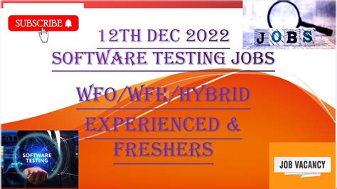 Software Testing Job Vacancy On Th Dec Qa Jobs Manual Testing