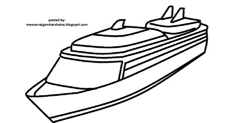 Mewarnai Gambar Mewarnai Gambar Sketsa Transportasi Kapal 3