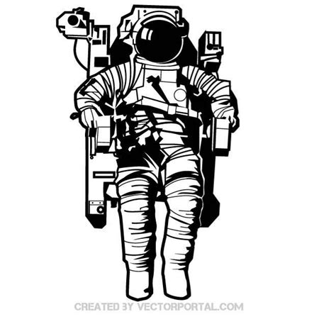 Astronaut Clip Art Black And White