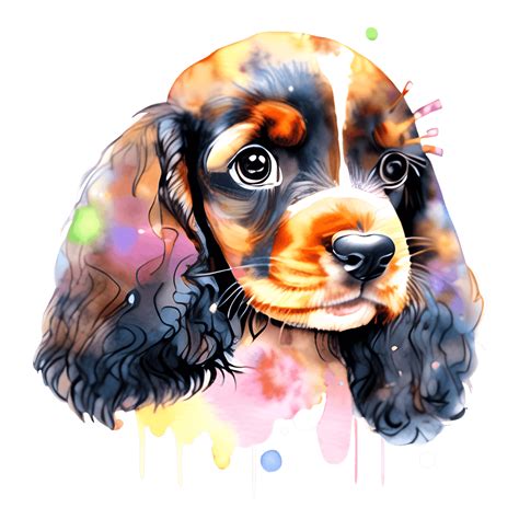 Whymsical Watercolor Cocker Spaniel · Creative Fabrica