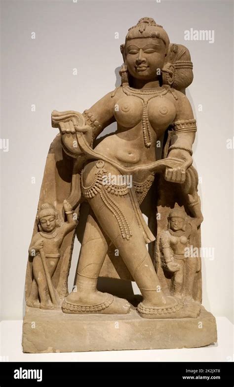 Sandstone Statue Of A Apsara A Female Spirit Of The Clouds And Waters