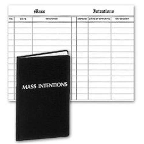 Mass Intentions Record Book Re252 Fc Ziegler Company