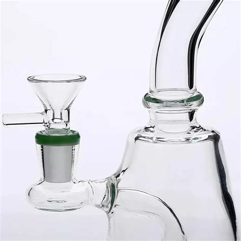 6 7 Inches Bent Type Hookah Heavy Base Glass Bong With Tornado Percolator And 14mm Female Joint