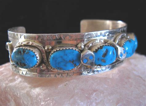 Effie Calavaza Turquoise Sterling Silver Cuff Bracelet Ebay