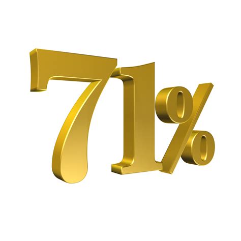 71 Percent Gold Number Seventy One 3D Rendering 8506524 PNG