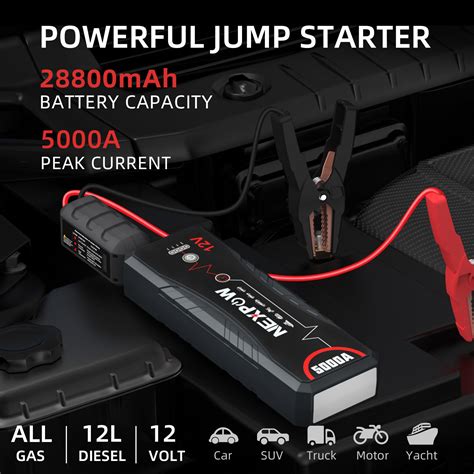 Free Shipping Nexpow Car Jump Starter 5000a Peak 28800mah Battery Jump Starter For All Gas And