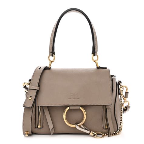 Chloe Calfskin Mini Faye Day Shoulder Bag Motty Grey Fashionphile