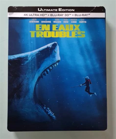 STEELBOOK EN EAUX Troubles Jason Statham 4K Ultra Hd Blu Ray 3D Blu