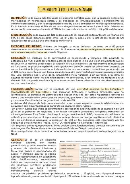 Glomerulopatía por cambios mínimos Nitcia González uDocz