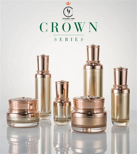 Crown Series Luxury Gold Skin Care Packaging Bottle Set Acrylic