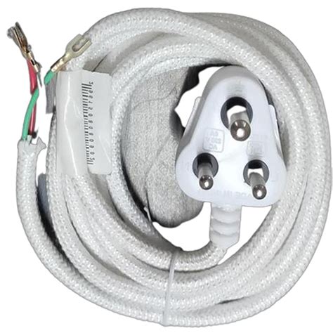 White 3 Pin Mains Cotton Power Cord At Best Price In Delhi Electrov8 Private Limited