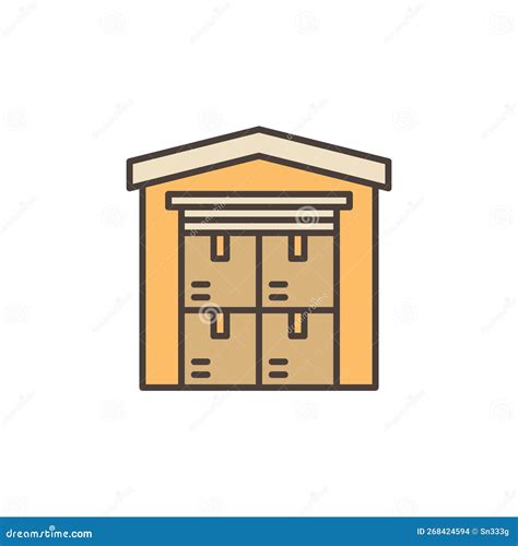 Storehouse With Boxes Vector Concept Colored Icon Or Symbol Stock