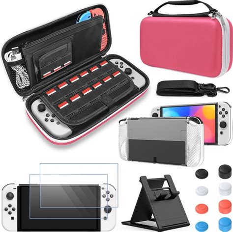 Somstyle Complete Set Roze Geschikt Voor Nintendo Switch Oled Case