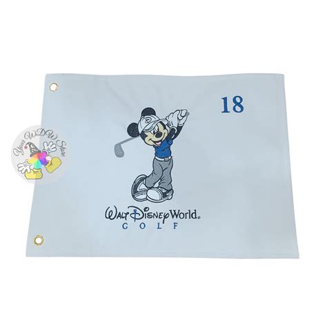 Disney Golf Pin Flag Mickey Mouse Walt Disney World Golf Logo White