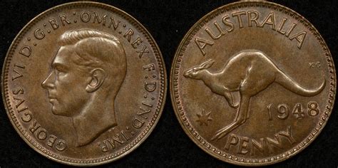 Australia 1948M Penny Uncirculated The Purple Penny