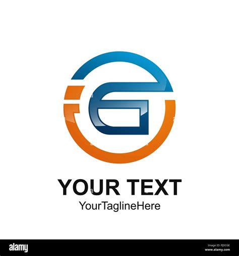 Initial Letter GI Or IG Logo Template Colored Orange Blue Circle Design