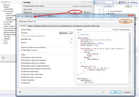 Eclipse Java Code Style Formatter Profile Location Stack Overflow