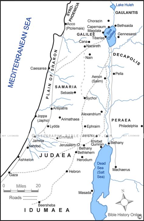 Printable Israel In The Time Of Jesus Basic Map Dpi Year