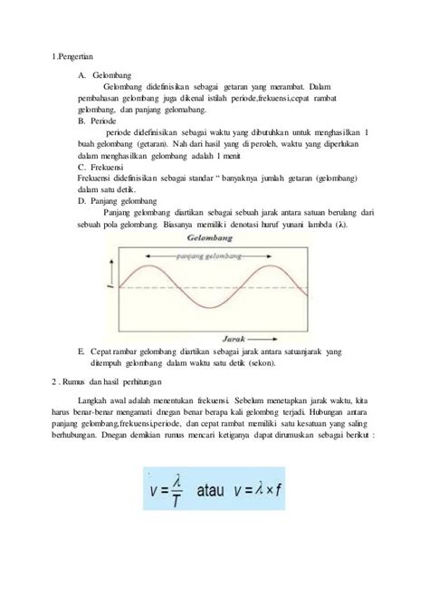 Rumus Menghitung Cepat Rambat Gelombang Sinau