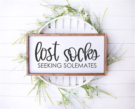 Lost Socks Seeking Sole Mates Svg Funny Sign Svg Laundry Etsy