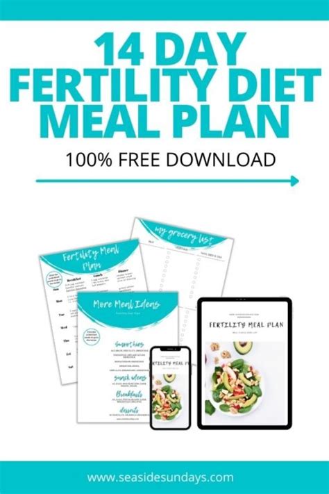 Free 14 Day Fertility Diet Meal Plan Seaside Sundays