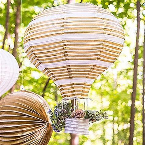 Gold White Hot Air Balloon Paper Lanterns