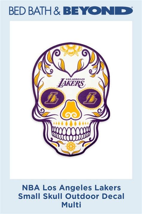 NBA Los Angeles Lakers Small Skull Outdoor Decal Multi Los Angeles