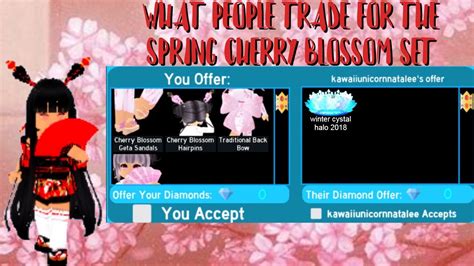 What People Trade For The Spring Cherry Blossom Set Roblox Royale High Trading Youtube