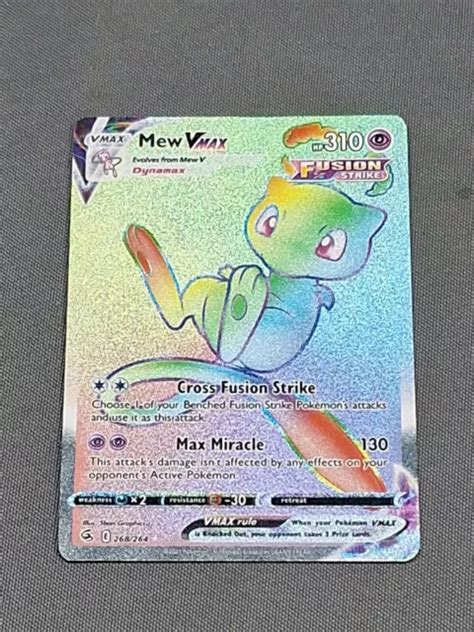 POKÉMON JCG FUSION Strike Mew VMAX Rainbow Secret Rare Carte Art