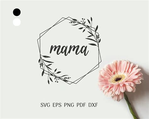 Mama Hexagon Svg Mama Shirt Mom Apron Svg Botanical Hexagon Etsy