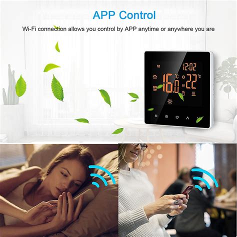 Wi Fi Smart Thermostat Digital Temperature Controller App Control Lcd Display Touch Screen Week