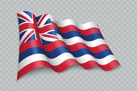 3d Realistic Waving Flag Of Hawaii Is A State Of United States 25355988