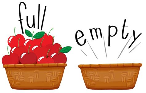 Empty Basket And Basket Full Of Apples Vector Free Download