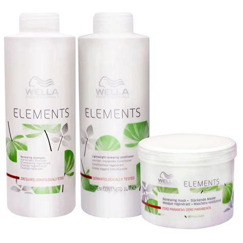 Wella Professionals Elements Shampoo 1000ml Conditioner 1000ml Mask