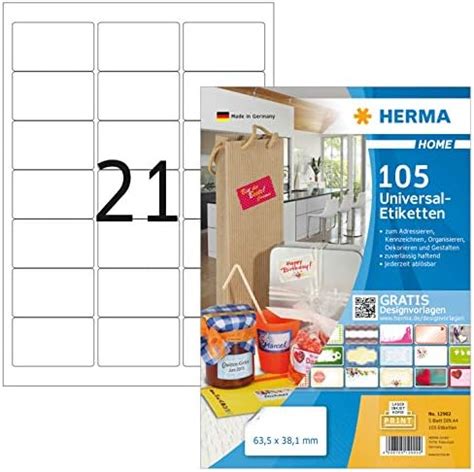 HERMA Etichette Staccabili 63 5 X 29 6 Mm Etichette Adesive A4 Per