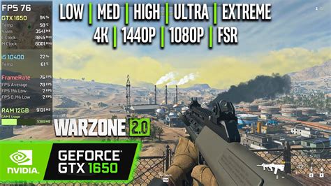 GTX 1650 COD Warzone 2 0 4K 1440p 1080p FSR Extreme Ultra