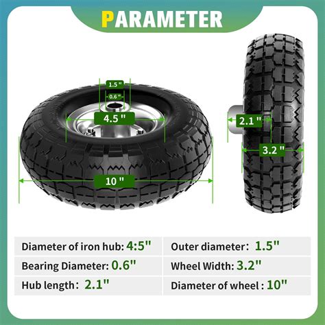 Snapklik UPGRADED4 10 3 50 4 Tire And Wheel Flat Free 10 Inch