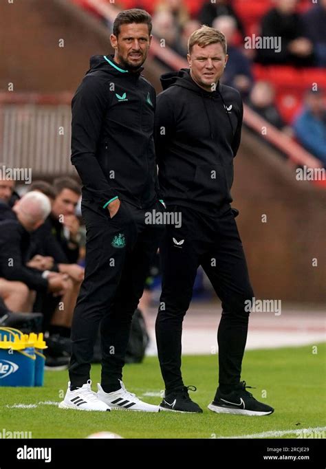 Newcastle United manager Eddie Howe (right) and assistant manager Jason ...