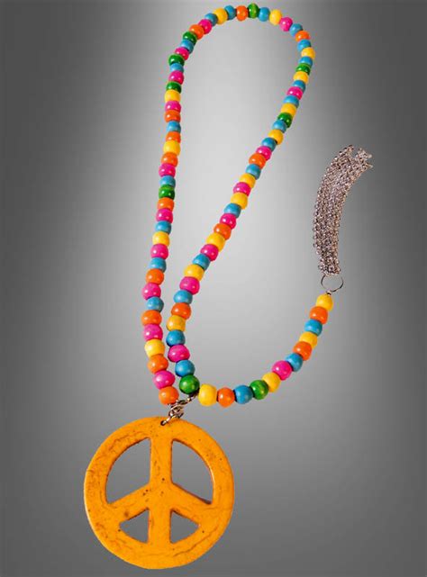 Wooden Peace Sign Necklace Kostümpalast de