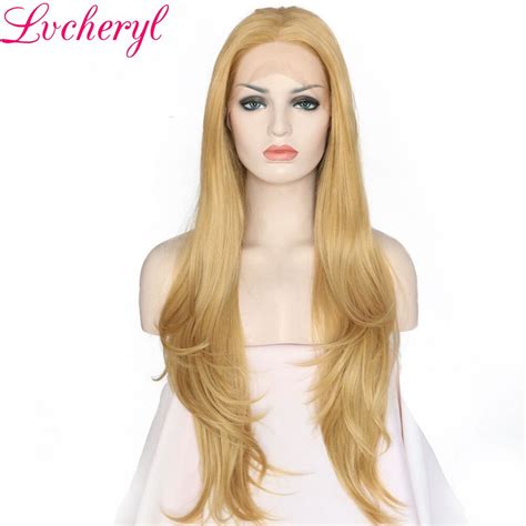 Lvcheryl Hand Tied Glodn Blonde Natural Long Wavy High Density Heat